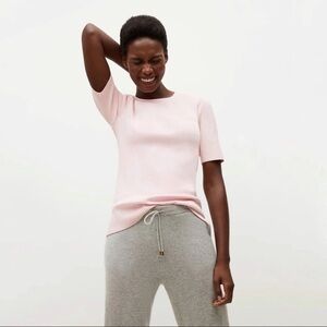 M.M. LaFleur M M Short Sleeve Choe Top 365 Knit Viscose Size S Rosewater